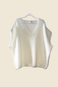 Pull sans manche blanc